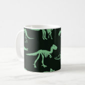 Dinosaurierknochen Vintage Silhouette Illustration Kaffeetasse (Vorderseite Links)