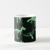 Dinosaurierknochen Vintage Silhouette Illustration Kaffeetasse (Mittel)