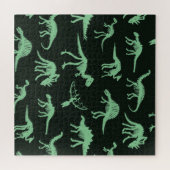 Dinosaurierknochen Vintage Silhouette Illustration Puzzle (Horizontal)