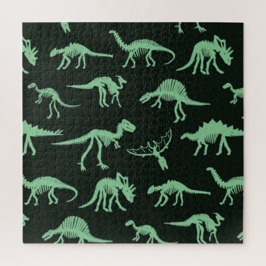 Dinosaurierknochen Vintage Silhouette Illustration Puzzle (Vertikal)