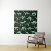 Dinosaurierknochen Vintage Silhouette Illustration Wandteppich (Beispiel)