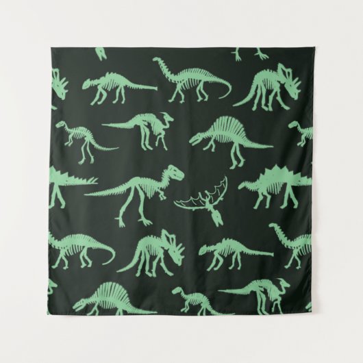 Dinosaurierknochen Vintage Silhouette Illustration Wandteppich (Vorderseite)