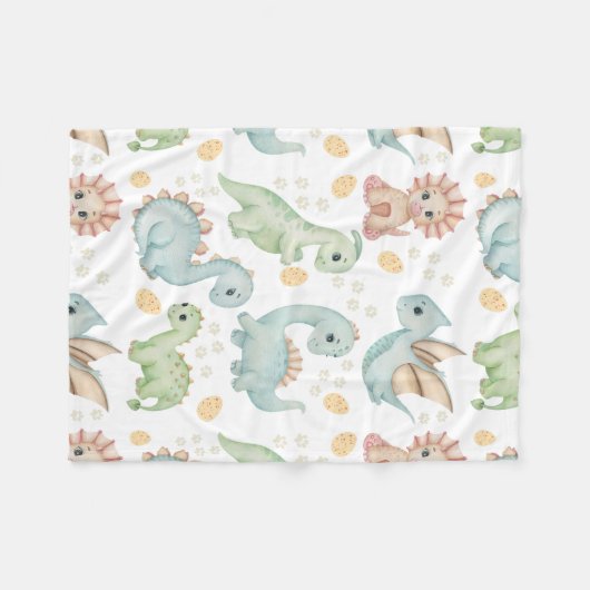 Dinosauriermuster Fleecedecke (Vorderseite (Horizontal))