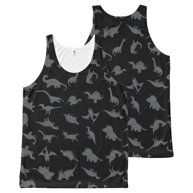 Dinosauriermuster Komplett Bedrucktes Tanktop (Vorder- und Rückseite)