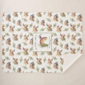 Dinosauriermuster | Monogram Sherpa Sherpadecke (Vorderseite (Horizontal))