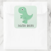 Dinosauriername zurück zur Schule Dieses Buch gehö Quadratischer Aufkleber (Tasche)