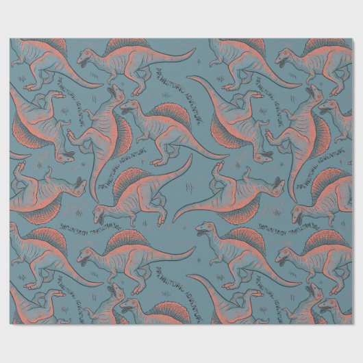 Dinosaurierpapier Geschenkpapier (Flach)