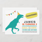 DinosaurierParty Einladung (Vorne/Hinten)