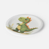 Dinosaurierplatte Pappteller (Schrägansicht)