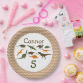 Dinosaurierplatte, Personalisiert Pappteller (Party)