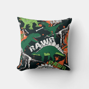 Dinosaurierskelett. Vintage Grunge Kissen