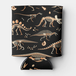 Dinosaurierskelette, Fossilien, Vintages Muster. Dosenkühler