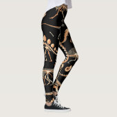 Dinosaurierskelette, Fossilien, Vintages Muster. Leggings (Rechts)
