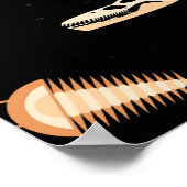 Dinosaurierskelette, Fossilien, Vintages Muster. Poster (Ecke)