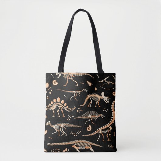 Dinosaurierskelette, Fossilien, Vintages Muster. Tasche (Vorderseite)