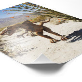 Dinosaurierstatue in der Wüste Fotodruck (Ecke)