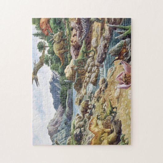 Dinosaurierszene Puzzle (Vertikal)