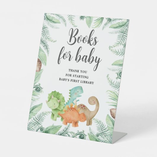 Dinosaurs Baby Shower Books For Baby Sockelschild (Vorderseite)