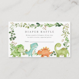 Dinosaurs Baby Shower Diaper Raffle Ticket Begleitkarte