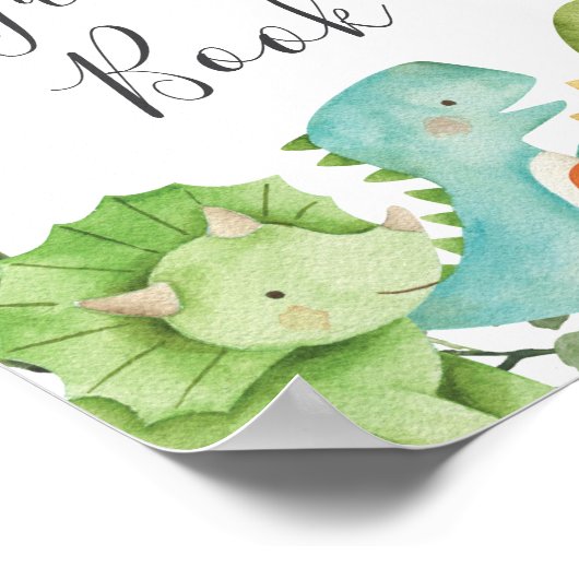 Dinosaurs Baby Shower Gästebuch Schild (Ecke)
