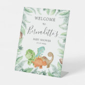 Dinosaurs Baby Shower Welcome Sockelschild (Vorderseite)