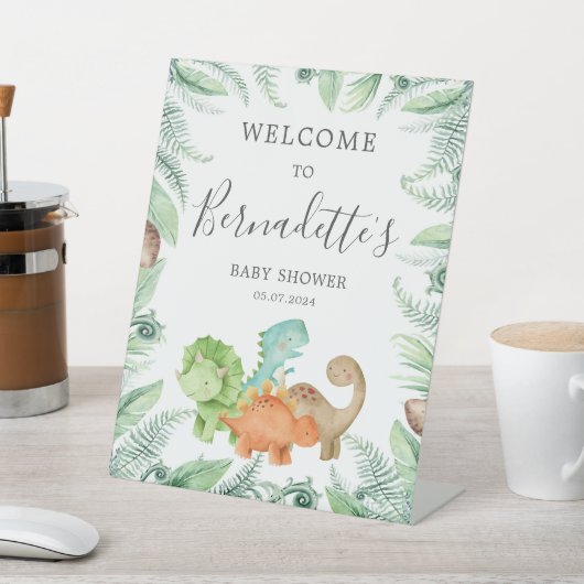 Dinosaurs Baby Shower Welcome Sockelschild (In SItu)
