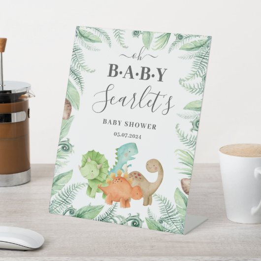 Dinosaurs Baby Shower Welcome Sockelschild (In SItu)