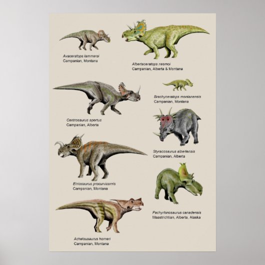 Dinosaurs background chart poster (Vorne)
