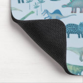 Dinosaurs Blaues Muster Mousepad (Ecke)