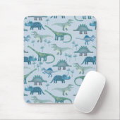 Dinosaurs Blaues Muster Mousepad (Mit Mouse)