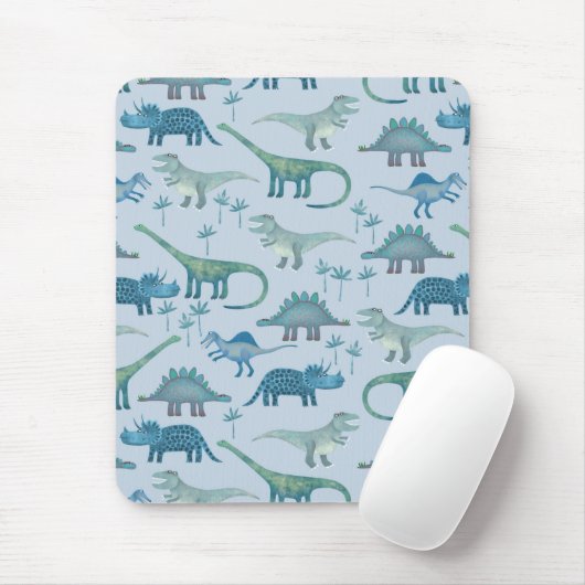 Dinosaurs Blaues Muster Mousepad (Mit Mouse)
