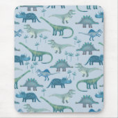 Dinosaurs Blaues Muster Mousepad (Vorne)