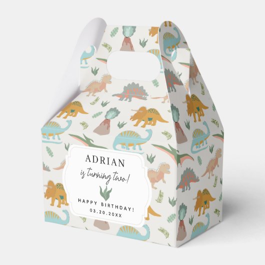 Dinosaurs Boho Prehistoric Party Animals Birthday Geschenkschachtel (Vorderseite)