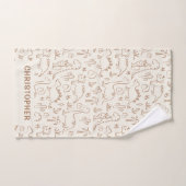 Dinosaurs Boy Name Dino Cute Jungle Boho Beige Badhandtuch Set (Handtuch)