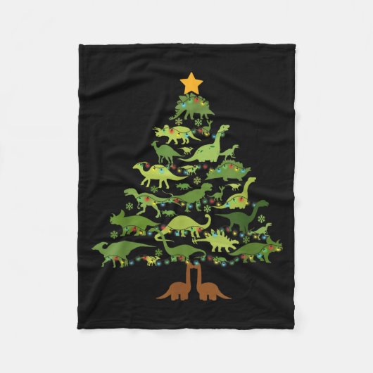 Dinosaurs Christmas Kids Christmas Tree Funny Love Fleecedecke (Vorderseite)