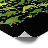 Dinosaurs Christmas Kids Christmas Tree Funny Love Poster (Ecke)