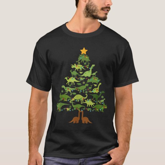 Dinosaurs Christmas Kids Christmas Tree Funny Love T-Shirt (Vorderseite)