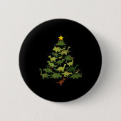 Dinosaurs Christmas Tree Merry Dinomas Funny Famil Button (Vorderseite)