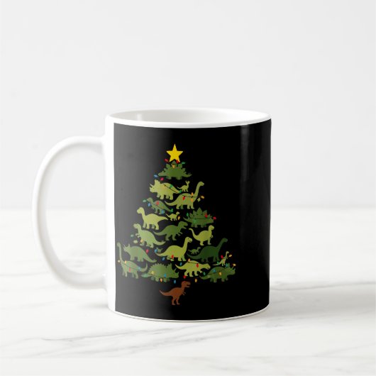 Dinosaurs Christmas Tree Merry Dinomas Funny Famil Kaffeetasse (Links)