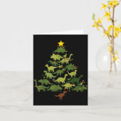 Dinosaurs Christmas Tree Merry Dinomas Funny Famil Karte (Gelbe Blume)