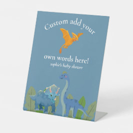 Dinosaurs Crossing, Baby Shower Custom Sign Sockelschild