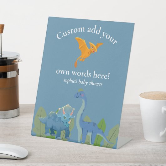 Dinosaurs Crossing, Baby Shower Custom Sign Sockelschild (In SItu)