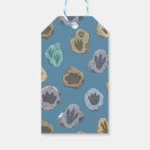 Dinosaurs Crossing Footprint Baby Shower  Geschenkanhänger (Rückseite)