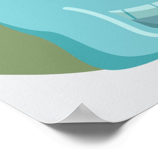 Dinosaurs Crossing, Pterodactyl, Welcome Sign Poster (Ecke)