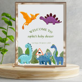 Dinosaurs Crossing, Pterodactyl, Welcome Sign Poster