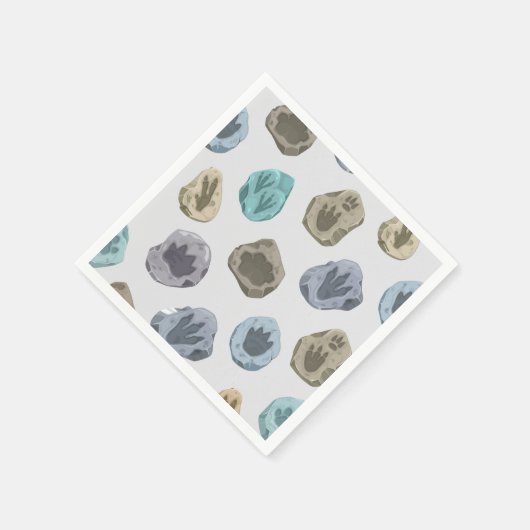 Dinosaurs Footprint Baby Shower Serviette (Ecke)