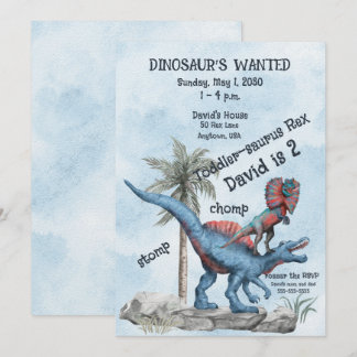 DINOSAUR's GEWOLLT 2-jähriger Geburtstag Einladung