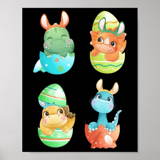 Dinosaurs Hatch Out Of Easter Eggs  Poster (Vorne)
