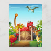 Dinosaurs in Dino Park Postkarte (Vorderseite)