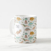 Dinosaurs Kids Boho Dinosaur Custom Name Kaffeetasse (Vorderseite Links)